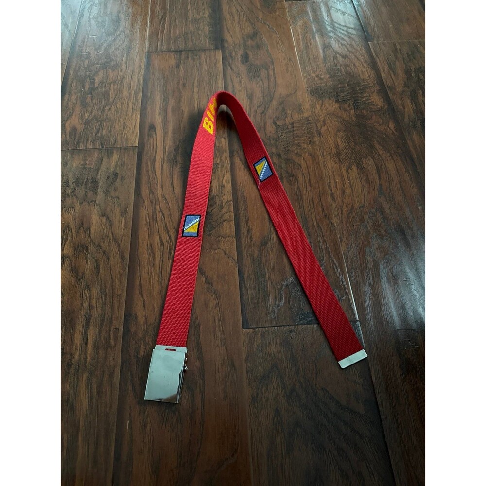 Bosnia and Herzegovina Flag Canvas Web Belt Red BiH Military Friction Buckle